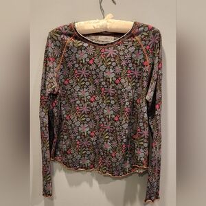 NATURAL LIFE Floral Long Sleeve Top - Multicolor